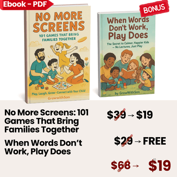 No More Screens: 101 Games That Bring Families Together (E-book) + FREE BONUS: When Words Don’t Work, Play Does